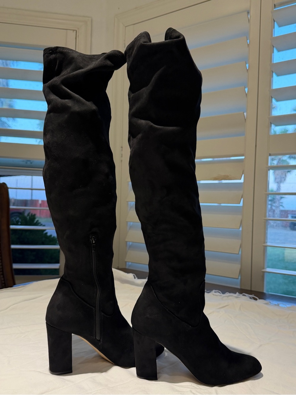 Madden Girl Black Over-the-Knee Block Heel Boots
